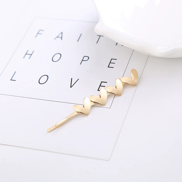 Hair Accessories Hairpin Zinc Alloy Heartshaped Fivepointed Star Smiley Face Fourleaf Clover Electroplating For Women