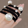 Hair Accessories High Elastic Fabric Handmade Pearl Hair Rope Hair Band