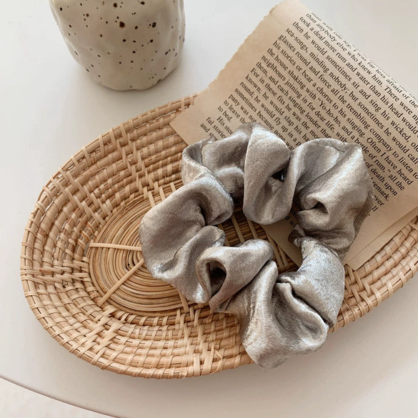 Hair Accessories Mercerized Satin Solid Color Handmade Hair Ring With Small Fragrance Plants And Flowers Style
