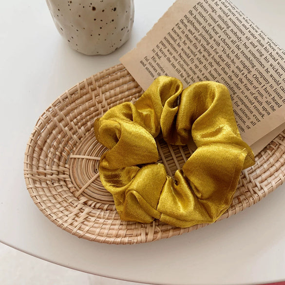 Hair Accessories Mercerized Satin Solid Color Handmade Hair Ring With Small Fragrance Plants And Flowers Style