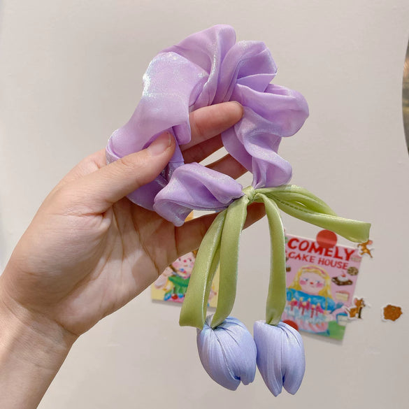 Hair Accessories Mesh Handmade Sweet Tulip High Elasticity Women's Hair Ring