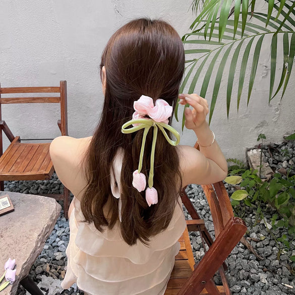 Hair Accessories Mesh Handmade Sweet Tulip High Elasticity Women's Hair Ring