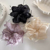 Hair Accessories Mesh Knitting Geometric Large Hair Loop With Ribbon Bow And Leather Band
