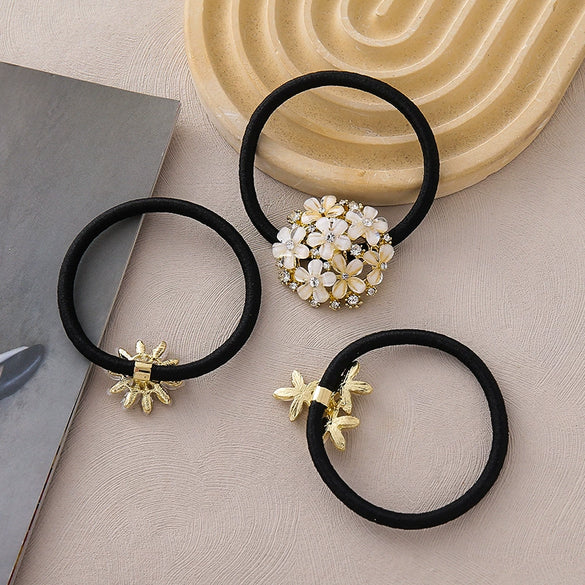 Hair Accessories Metal Flower Hollow Rhinestone Round Butterfly Mixed Material