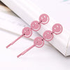 Hair Accessories Metal Texture Heart Shaped Five Pointed Star Smiley Face Spray Paint Word Clip Hairpin Zinc Alloy Baking Varnish For Women