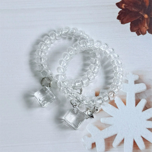 Hair Accessories Mixed Materials Handmade Heart Star Pendant Hair Tie Bracelet