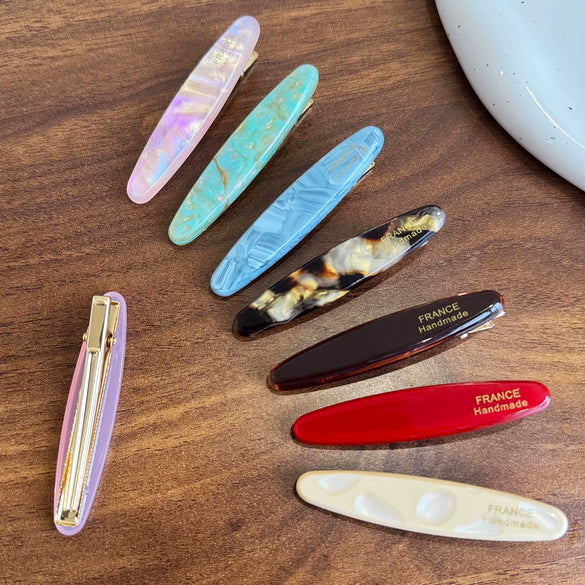 Hair Accessories Oval Gold Acetate Duckbill Clip Hairpin Highend Diamondencrusted Printing