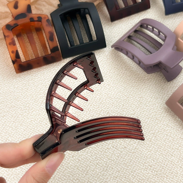 Hair Accessories Pc Duckbill Clip Square Hollow Frosted Painting Simple Women