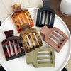 Hair Accessories Pc Duckbill Clip Square Hollow Frosted Painting Simple Women