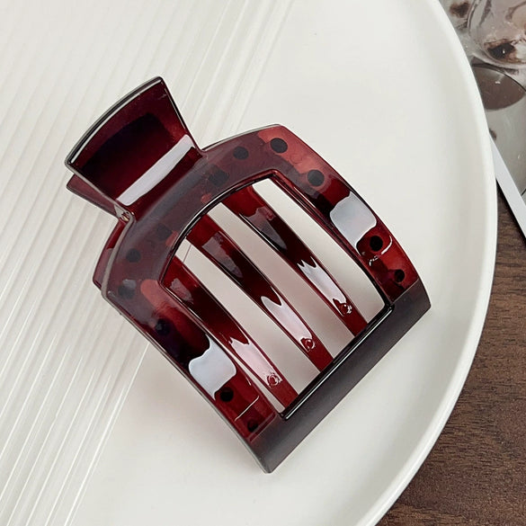 Hair Accessories Pc Duckbill Clip Square Hollow Frosted Painting Simple Women