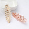 Hair Accessories Pearl Crystal Duckbill Clip Leaf Hairpin For Women Iron Material Baroque Style Electroplating