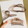 Hair Accessories Plastic Resin Simple Plants Flowers Style Electroplating Large Flower Shark Hairpin Set
