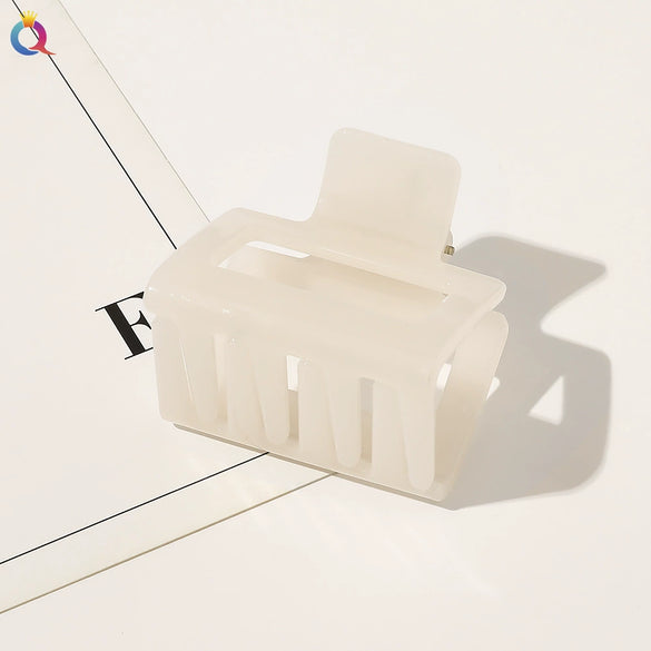Hair Accessories Plastic Small Square Handmade Cute Geometric Shark Clip For Women