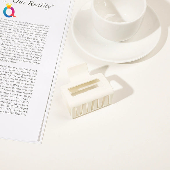 Hair Accessories Plastic Small Square Handmade Cute Geometric Shark Clip For Women