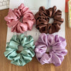 Hair Accessories Pleated Satin Silk Fabric Solid Color Printing Natural Style