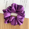 Hair Accessories Pleated Satin Silk Fabric Solid Color Printing Natural Style