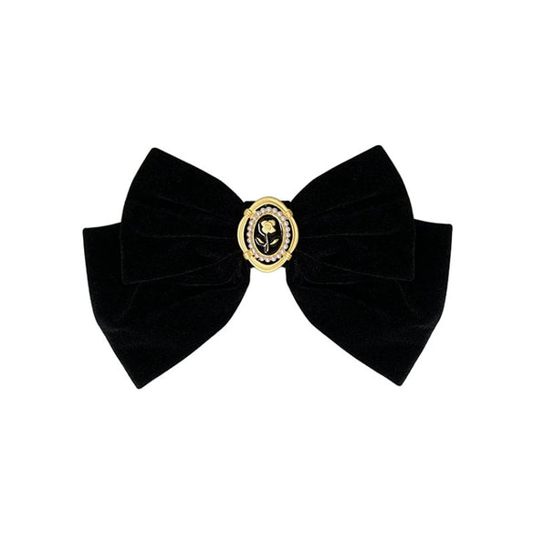 Hair Accessories Plush Flannel French Retro Bow Handmade Hairpin For Women