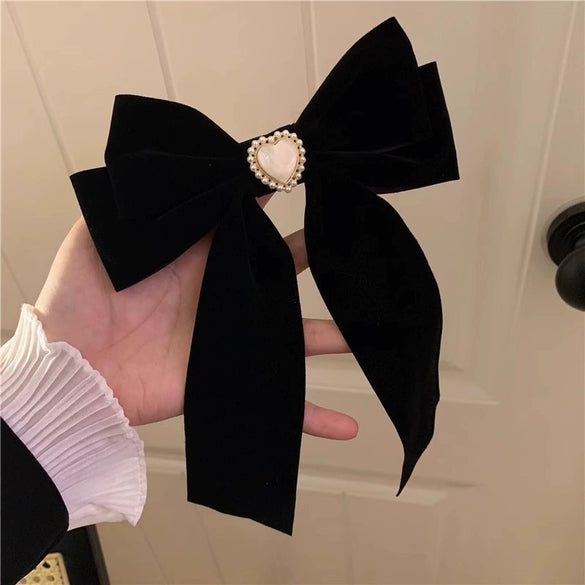 Hair Accessories Plush Flannel French Retro Bow Handmade Hairpin For Women