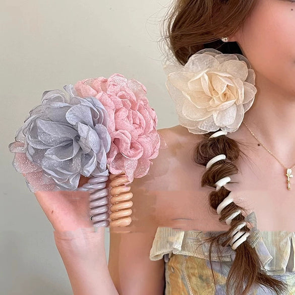 Hair Accessories Polyester Fiber High Elasticity Plant Flowers Handmade