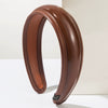 Hair Accessories Retro Bright Pu Leather Widebrimmed Headband Geometric Style Purely Handmade