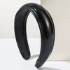 Hair Accessories Retro Bright Pu Leather Widebrimmed Headband Geometric Style Purely Handmade