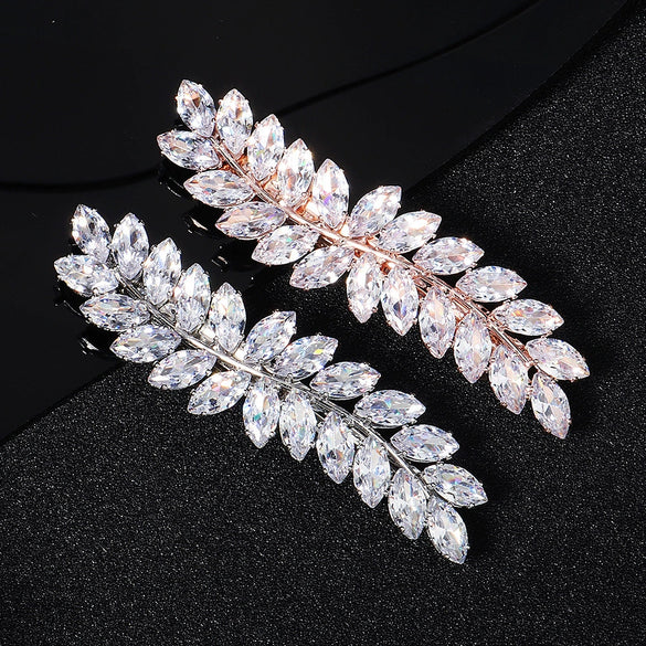 Hair Accessories Retro Spring Clip Rhinestone Zircon Inlaid Hairpin For Women