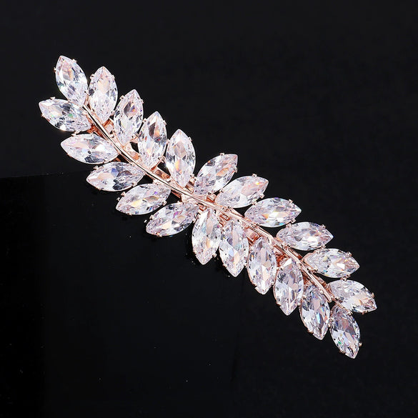 Hair Accessories Retro Spring Clip Rhinestone Zircon Inlaid Hairpin For Women