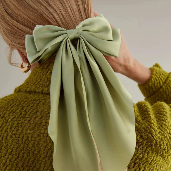 Hair Accessories Satin Handmade Women's Bow Hairpins