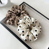 Hair Accessories Satin Pleated Fabric Handmade Hair Rope With Dot Pattern And High Elasticity