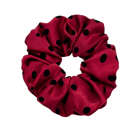 Hair Accessories Satin Pleated Fabric Handmade Hair Rope With Dot Pattern And High Elasticity