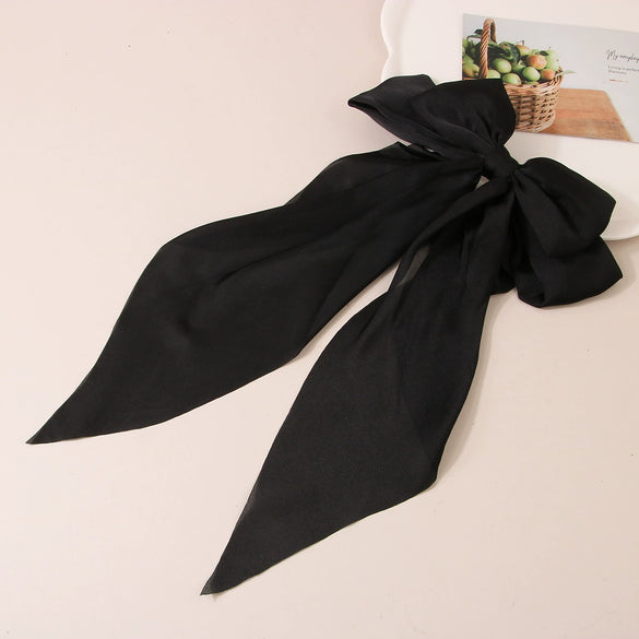 Hair Accessories Satin Ribbon Bow Spring Clip Handmade For Women