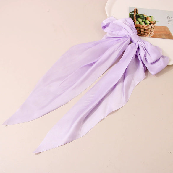 Hair Accessories Satin Ribbon Bow Spring Clip Handmade For Women