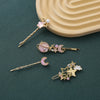 Hair Accessories Set Zinc Alloy Handmade Star Moon Shape For Women