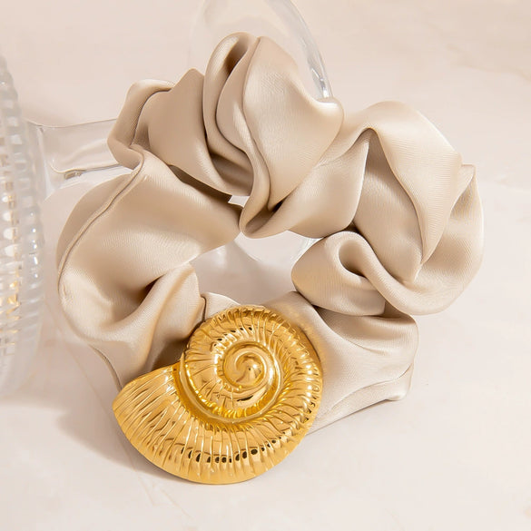 Hair Accessories Silk Stainless Steel Handmade Retro Animal Style Large Intestine Hair Ties Sun Shell Headbands