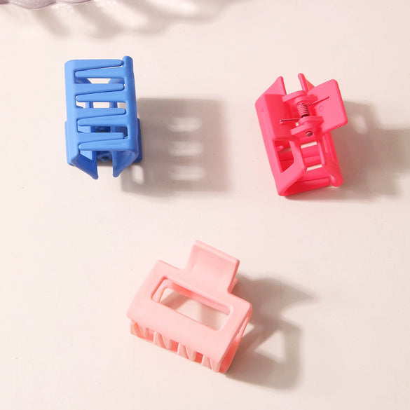 Hair Accessories Small Square Frosted Grab Clip Simple Geometric Baking Paint Women's