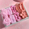Hair Accessories Soft Bow Wash Hair Band Grab Clip Pink Sweet Style Painting