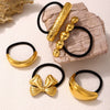 Hair Accessories Stainless Steel And 316L Stainless Steel Bow Hair Rope Plated With Gold High Elasticity Electroplating