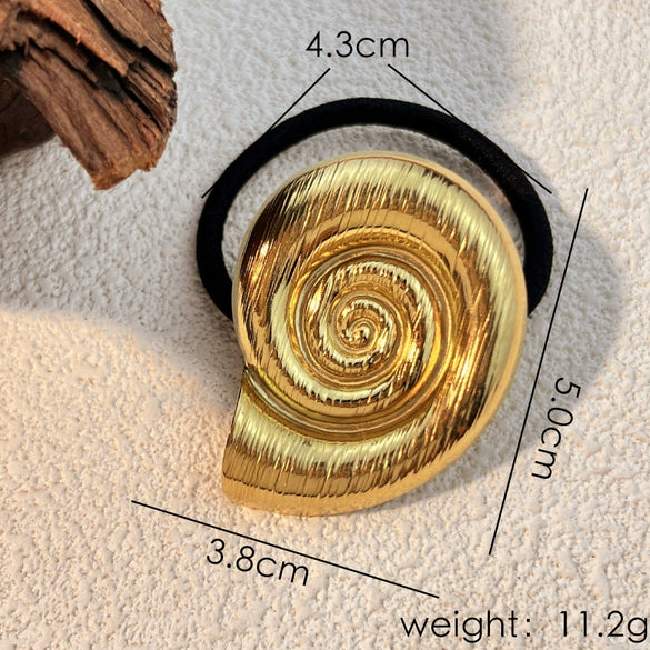 Hair Accessories Stainless Steel Conch Hair Rope Hairpin Hair Ring Electroplated Retro Style