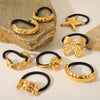 Hair Accessories Stainless Steel Curved Bow Fivepointed Star Starfish Electroplated Hair Rope Hair Ring For Women