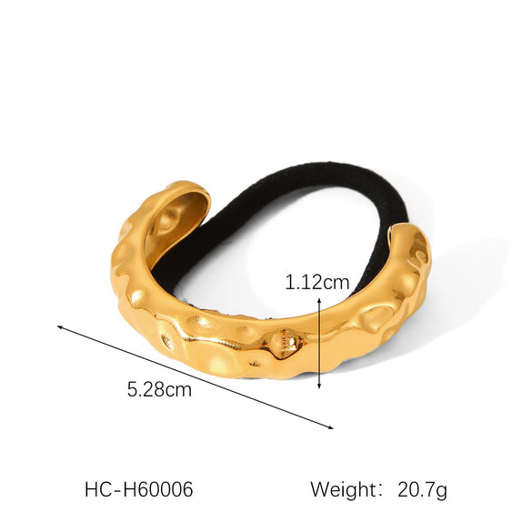 Hair Accessories Stainless Steel Curved Bow Fivepointed Star Starfish Electroplated Hair Rope Hair Ring For Women