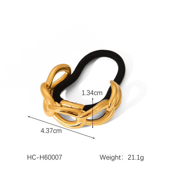 Hair Accessories Stainless Steel Curved Bow Fivepointed Star Starfish Electroplated Hair Rope Hair Ring For Women
