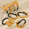 Hair Accessories Stainless Steel Curved Bow Fivepointed Star Starfish Electroplated Hair Rope Hair Ring For Women