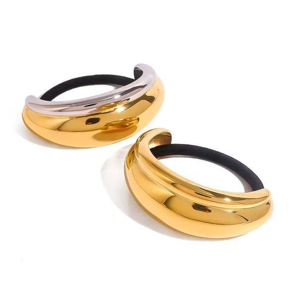 Hair Accessories Stainless Steel Golden Crescent Arc Electroplated Hair Ring