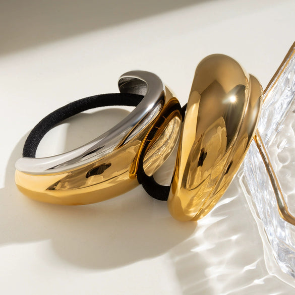 Hair Accessories Stainless Steel Golden Crescent Arc Electroplated Hair Ring