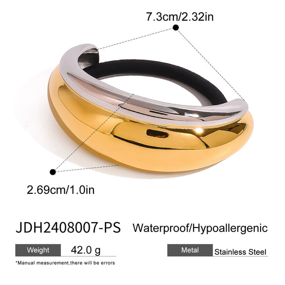 Hair Accessories Stainless Steel Golden Crescent Arc Electroplated Hair Ring