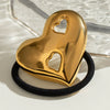 Hair Accessories Stainless Steel Love Hollow Electroplated Hair Ring