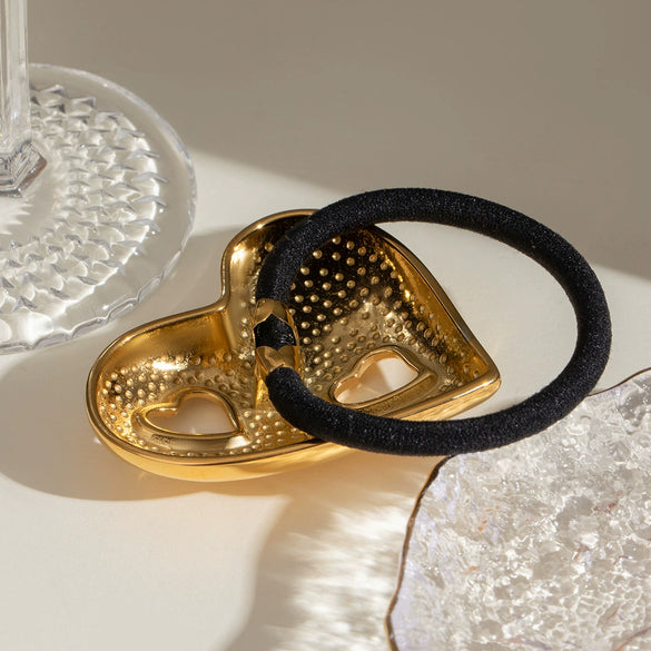 Hair Accessories Stainless Steel Love Hollow Electroplated Hair Ring