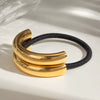 Hair Accessories Titanium Steel Geometric 18K Goldplated Hair Ring Hair Rope For Women