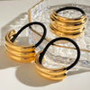 Hair Accessories Titanium Steel Geometric 18K Goldplated Hair Ring Hair Rope For Women