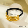 Hair Accessories Titanium Steel Ushaped Threelayer Hollow Ring Hair Ring With Electroplating